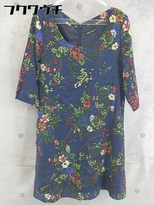 ◇ ITEMS URBAN RESEARCH アーバンリサーチ 花柄 半袖 ロング ワンピース サイズF ブルー マルチ レディース