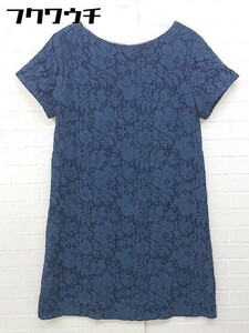 ◇ N. Natural Beauty Basic レース 半袖 ミニ ワンピース サイズM ネイビー レディース