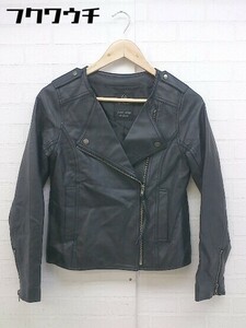 ◇ w closet ダブルクローゼット フェイクレザー ダブル ライダース ジャケット サイズF ブラック レディース