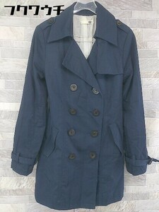 * * HERE'S TOWNhia-z Town long sleeve trench coat size S navy lady's 