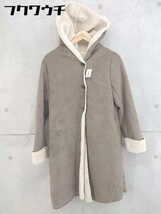 ■ chocol raffine robe ショコラフィネ ローブ スエード調 裏ファー 長袖 ムートンコート サイズM ブラウン レディース_画像1