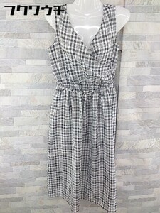 * * one after another NICE CLAUP check no sleeve long One-piece white black lady's 