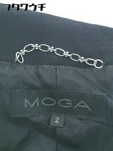 ◇ MOGA モガ バックジップ 膝丈 シングル 2B スカート スーツ 上下 サイズ2 ブラック レディース_画像4