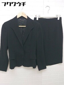 * MOGA Moga back Zip knees height single 2B skirt suit top and bottom size 2 black lady's 