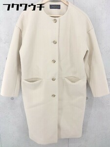 ■ chocol raffine robe ショコラ フィネ ローブ 長袖 ノーカラー コート サイズF ベージュ レディース