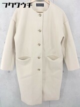 ■ chocol raffine robe ショコラ フィネ ローブ 長袖 ノーカラー コート サイズF ベージュ レディース_画像1