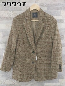 * nano universe Nano Universe check long sleeve tailored jacket size 36 beige group lady's 