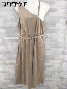 ◇ ◎ w closet ダブルクローゼット ウエストベルト付 アシンメトリー ロング ワンピース サイズF ブラウン レディース