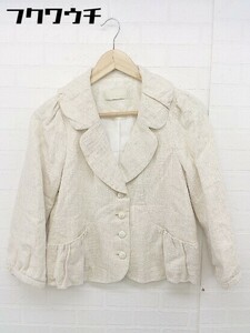 ◇ franche lippee フランシュリッペ ラメ 長袖 ジャケット サイズM ベージュ レディース