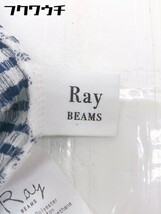 ◇ Ray BEAMS レイビームス ハイネック 半袖 カットソー ホワイト ネイビー系 レディース_画像5