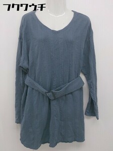 ◇ ◎ JEANASIS ジーナシス スリット 長袖 ミニ ワンピース サイズF グレー レディース