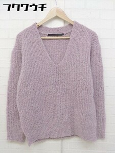 * KBF+ Urban Research V шея длинный рукав вязаный свитер размер ONE лиловый женский 
