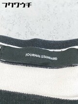 ◇ JOURNAL STANDARD ボーダー 五分袖 Tシャツ カットソー アイボリー系 ブラック レディース_画像4