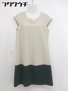 * COMME CA BLANC D'OEUF COMME CA DU MODE short sleeves knees height One-piece size M~L beige group black lady's 