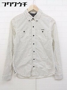 * X-girl X-girl polka dot dot button down BD Logo embroidery long sleeve shirt size 1 white black lady's 