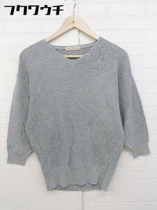 ◇ BEAMS HEART ビームス ハート Vネック 長袖 ニット セーター グレー レディース