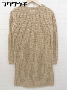 * LOUNIE Lounie long sleeve knees height knitted One-piece size F beige group lady's 