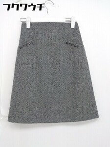 ◇ PROPORTION BODY DRESSING ビジュー バックジップ 膝丈 スカート サイズ1 ブラック レディース