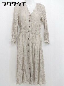 ◇ w closet ダブルクローゼット 長袖 ロング ワンピース サイズF ベージュ レディース