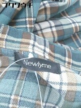 ◇ ●未使用● ◎ Newlyme ニューリーミー 長袖 膝下丈 ワンピース サイズM グリーン ベージュ ブラウン レディース_画像4