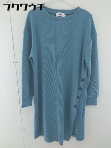 ◇ AZUL BY MOUSSY アズールバイマウジー 長袖 膝下丈 ニット ワンピース サイズS ブルー レディース