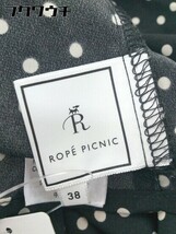 ◇ ROPE PICNIC ロペピクニック ドット 水玉 長袖 ロング ワンピース サイズ38 ブラック レディース_画像4