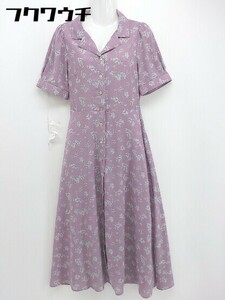 ◇ w closet ダブルクローゼット 花柄 長袖 ロング ワンピース サイズF ピンク系 レディース