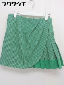 * * beautiful goods * * THREE FLOOR tag attaching regular price 1.8 ten thousand jpy stripe Mini pleated skirt size UK 8 US 4 green lady's 