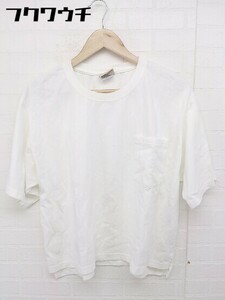 ◇ Goodwear グッドウェア USA製 五分袖 Tシャツ カットソー サイズF ホワイト レディース