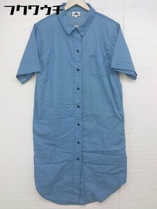 ◇ ABITOKYO アビトーキョー 半袖 ロング シャツ ワンピース サイズL ブルー レディース
