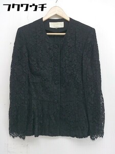 ◇ NINA RICCI ニナ リッチ レース 長袖 ジャケット サイズ13AR ブラック レディース