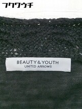 ◇ BEAUTY&YOUTH UNITED ARROWS リネン混 ニット スパンコール 五分袖 カーディガン ブラック レディース_画像4