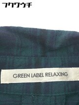 ◇ green label relaxing UNITED ARROWS チェック 長袖 ミニ シャツ ワンピース グリーン ネイビー レディース_画像6