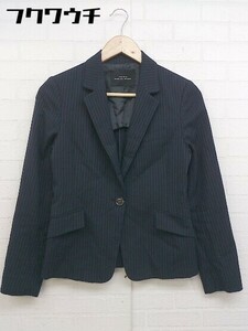 ◇ green label relaxing UNITED ARROWS ピンストライプ1B 長袖 テーラードジャケット サイズ38 ネイビー レディース