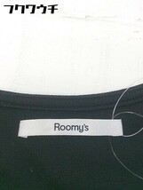 ◇ Roomy's ルーミィーズ 切替 長袖 膝下丈 ワンピース サイズ F ブラック ベージュ レディース_画像4