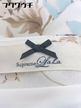 ◇ Supreme.La.La. 花柄 カシュクール 半袖 ミニ ワンピース サイズ M-1 アイボリー マルチ レディース_画像4