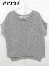 ◇ BEAUTY & YOUTH UNITED ARROWS シルク混 リネン混 ニット 半袖 セーター グレー レディース_画像1