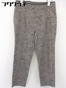 * KUMIKYOKU Kumikyoku animal pattern stretch pants size 2 beige black lady's 