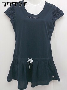 * NEW BALANCE New balance polka dot dot short sleeves tunic size L navy lady's 