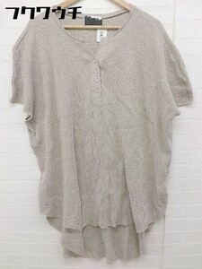 ◇　◎ PATTERN TORSO パターントルソ antiqua Vネック 五分袖 膝丈 ワンピース ベージュ レディース