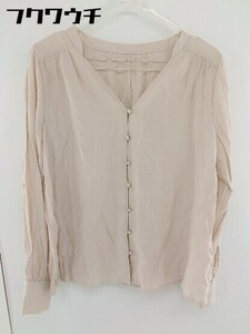 ◇ N. NATURAL BEAUTY BASIC Vネック 長袖 シャツ ブラウス サイズM ベージュ系 レディース