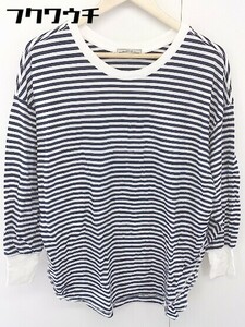 ◇ JOURNAL STANDARD relume ボーダー 長袖 Tシャツ カットソー サイズF ネイビー ホワイト レディース