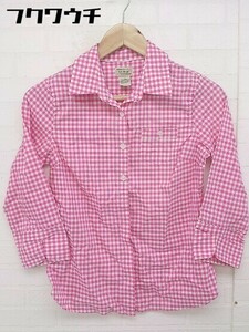 ◇ ◎ L.L.Bean エル エル ビーン ギンガムチェック 長袖 シャツ サイズXS ピンク レディース