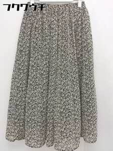 * OLIVE des OLIVE Olive des Olive total pattern waist rubber long pleated skirt size F black group lady's 