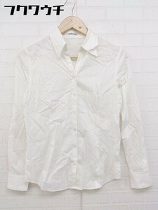 ◇ ◎ NEWYORKER ニューヨーカー シャドーストライプ 長袖 シャツ サイズ9R ホワイト レディース