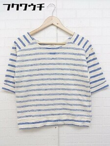 ◇ Simplicite シンプリシテェ ボーダー 半袖 Tシャツ カットソー ベージュ ブルー レディース