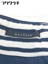 ◇ MACPHEE マカフィー トゥモローランド ボーダー 膝下丈 タイト スカート サイズ36 ホワイト ネイビー レディース_画像4