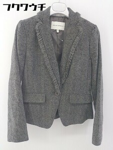 ◇ BANANA REPUBLIC ヘリンボーン 1B シングル 長袖 テーラード ジャケット サイズ2 グレー系 レディース