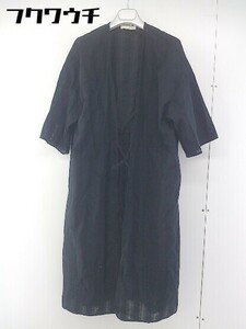 ◇ chocol raffine robe ショコラ フィネ ローブ 長袖 ロング カーディガン サイズF ブラック レディース