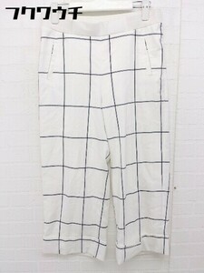 * Mila Owen Mira o-wen check capri pants 7 minute height pants size 1 eggshell white black lady's 